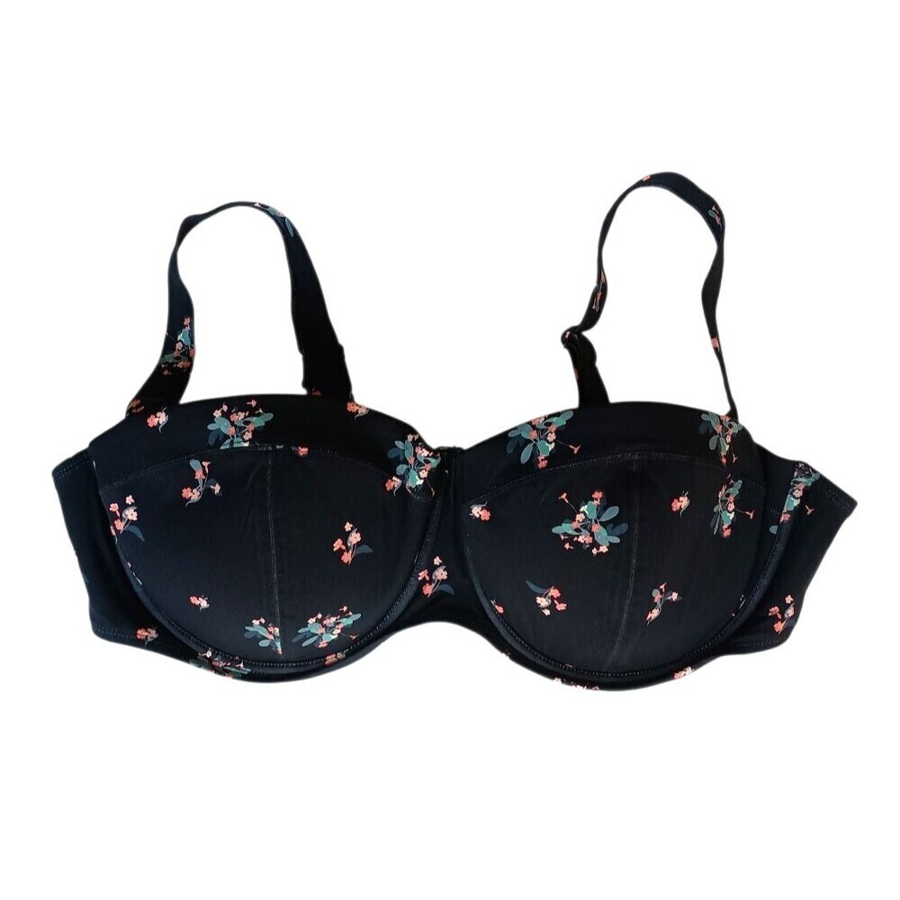 Ta3 Black Primrose Busty Bra Bikini Top XS B Cup Floral $88 Retail TA3159 New